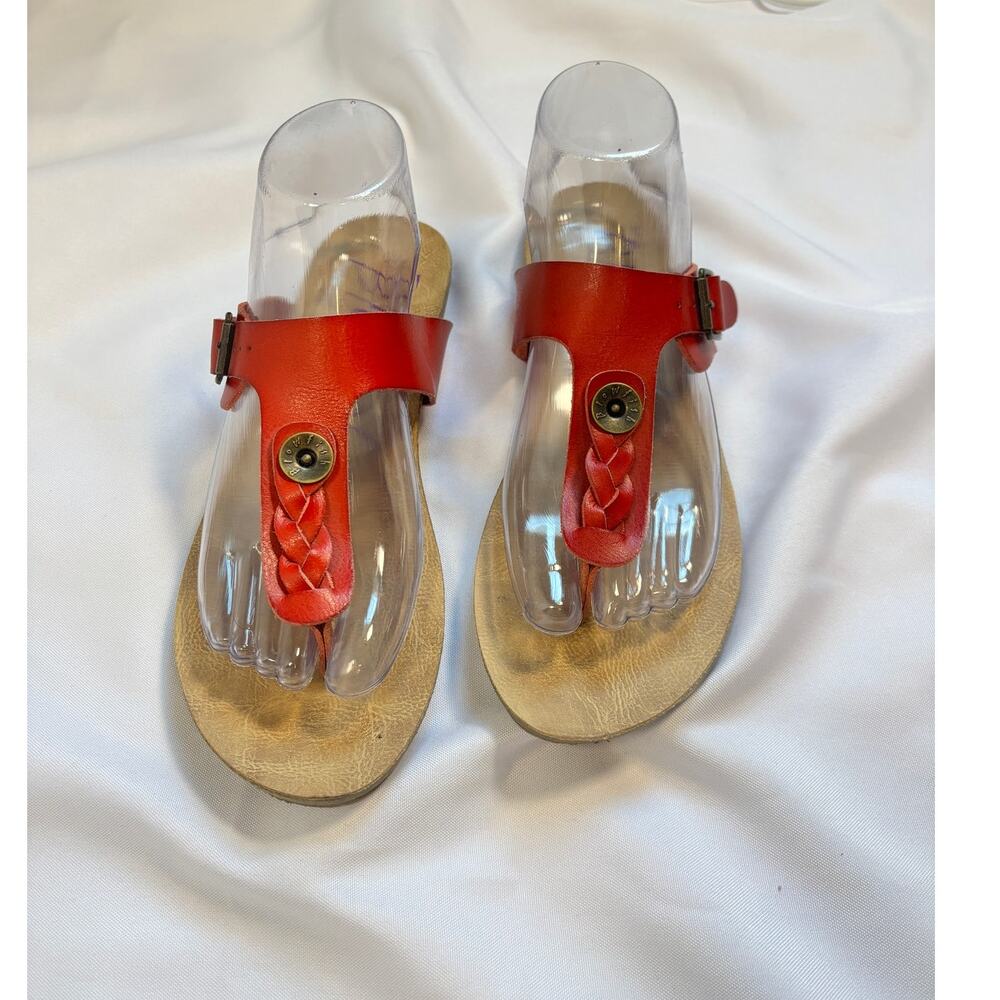 Blowfish Red Braided Thong Sandals